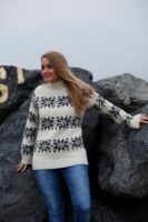 Isblomst – Isländer Pullover aus 100% Schurwolle Weiß