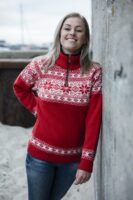 Fjordglød – Norweger Pullover aus 100% Schurwolle