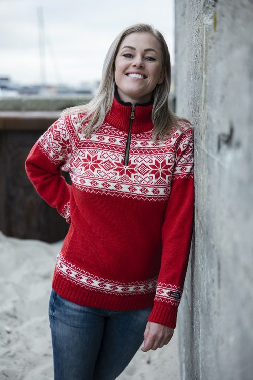 Fjordglød – Norweger Pullover aus 100% Schurwolle