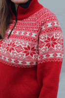 Fjordglød – Norweger Pullover aus 100% Schurwolle