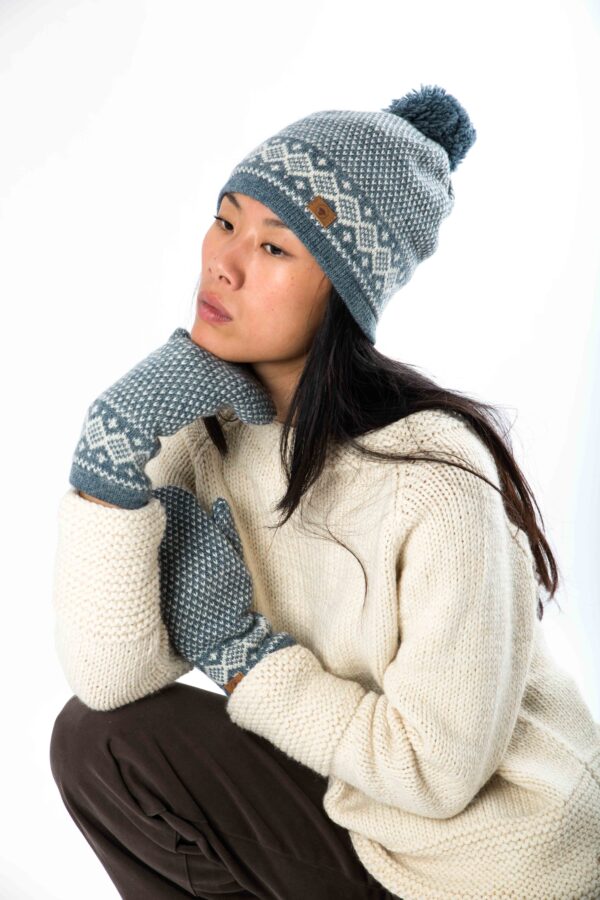 Norweger-Muster Wollhandschuhe "Enya" Lammwolle mit Fleece