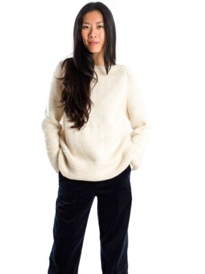 Baltic – Handgestrickter skandinavischer Merinowolle-Pullover in Creme