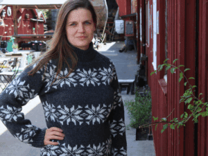 Isblomst – Isländer Pullover aus 100% Schurwolle Grau