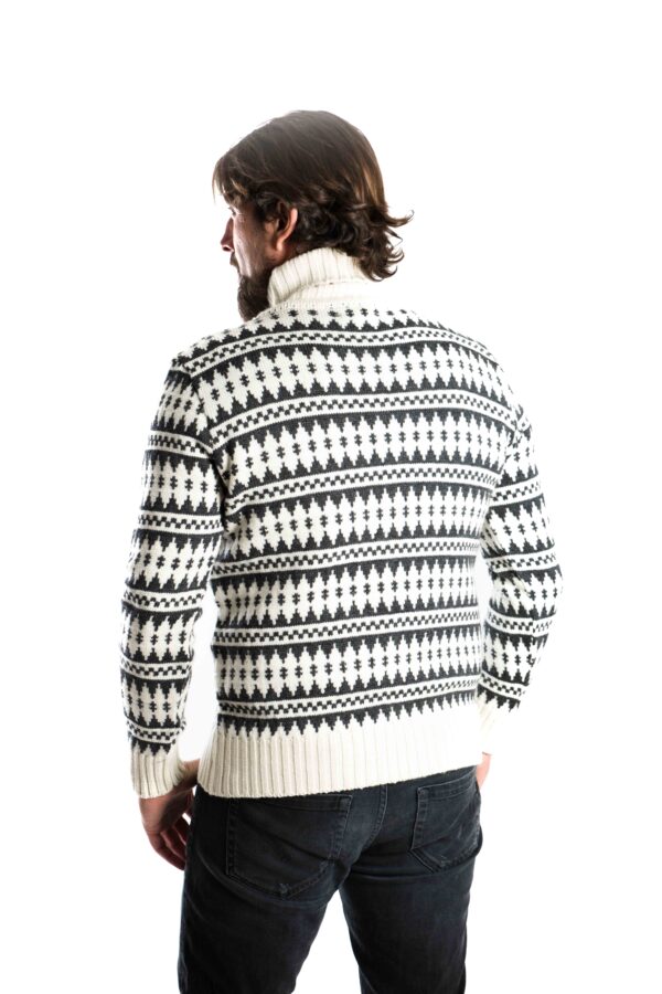 Skandinavischer Merinowolle-Pullover Rollkragen "Gorm" WEISS