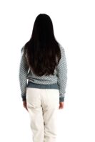 Skandinavische Wollstrickjacke mit Rautenmuster "Iris" Merinowolle