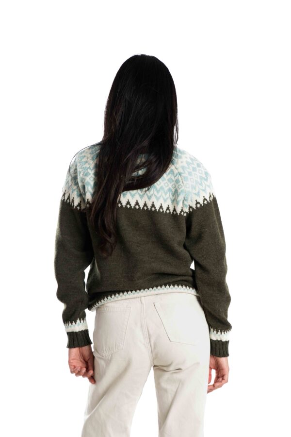 Skandinavischer Merinowolle-Pullover "Helga" OLIVE