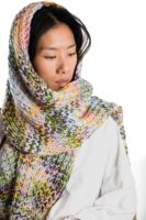 Handgestrickter Merinoschal "Sol" in fröhlichem Multicolor