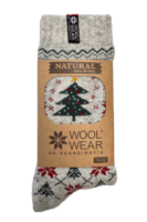 🇩🇰 Dänische Weihnachtssocken „Julesokker“ Weihnachtsbaum-Motiv aus 80 % Lammwolle