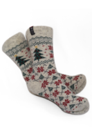 🇩🇰 Dänische Weihnachtssocken „Julesokker“ Weihnachtsbaum-Motiv aus 80 % Lammwolle