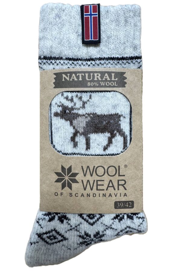 🇳🇴 Wollsocken „Rentier“ aus 80 % Lammwolle – Norwegen Edition