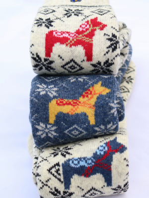🇸🇪 Dalapferd Wollsocken aus 80 % Lammwolle – Schweden Edition