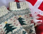 Dänische Weihnachtssocken "Julesokker" Weihnachtsbaum 80 % Lammwolle