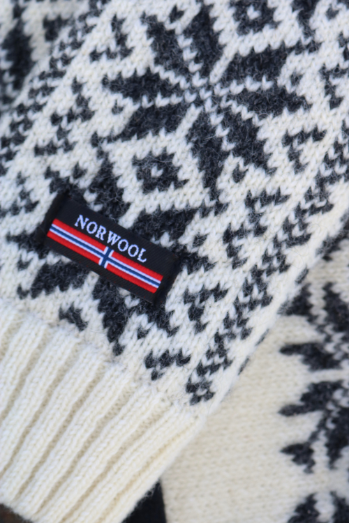 Favn – Skandinavische Wollhandschuhe mit Schneeflocken-Muster aus 100% Wolle mit Fleece-Futter