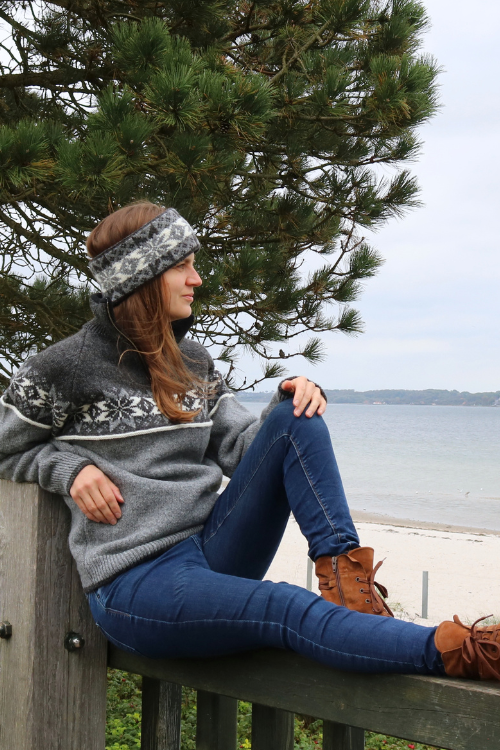 Solvik – Norweger Pullover mit Eiskristalmuster aus 100% Schurwolle