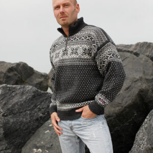 Norweger Pullover Morten Anthrazit – 100% Schurwolle von NORWOOL