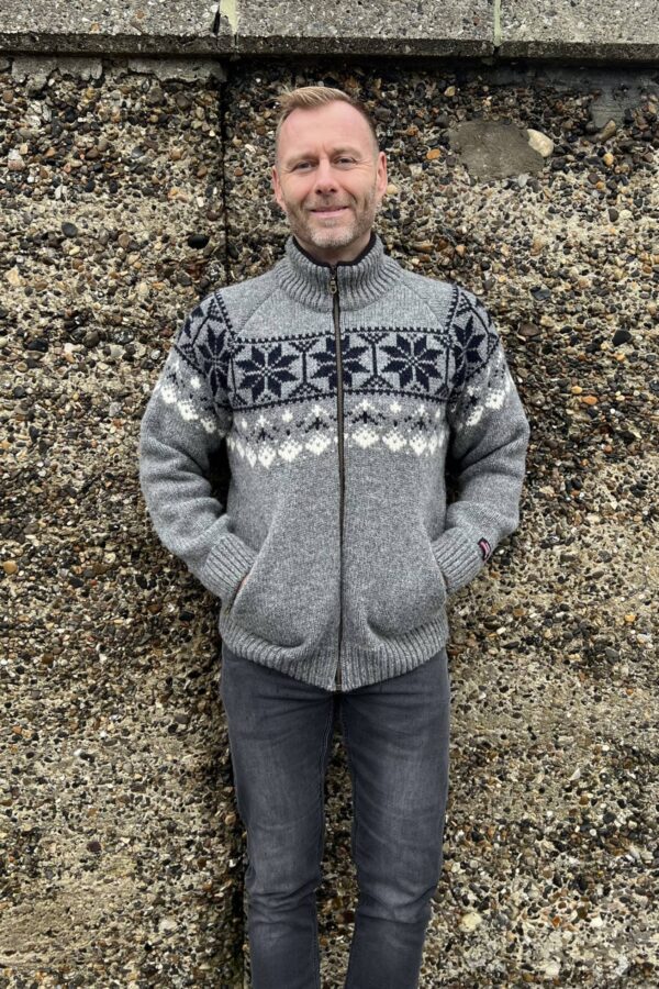 Gunnar – Norweger Strickjacke aus 100% Schurwolle