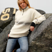 Windstopper Pullover Fjordvind – 100% Schurwolle mit Proline-Membran von NORWOOL, Weiß