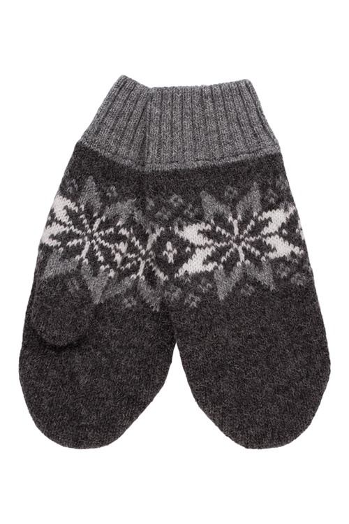 Krystal – Skandinavische Wollhandschuhe mit Schneeflocken-Muster 100% Wolle