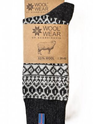 Skandinavische Wollsocken mit Islandflagge – 65 % Kammwolle