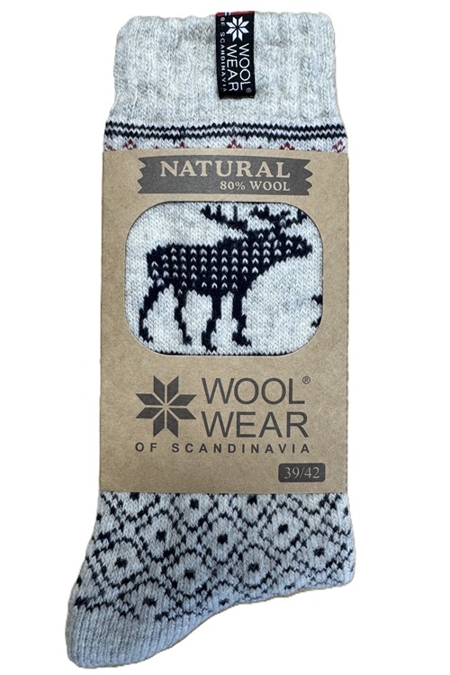 Wollsocken „Elch“ aus 80 % Schurwolle – Nordic Edition