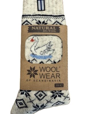 🇫🇮 Wollsocken „Singschwan“ aus 80 % Wolle – Finnland Edition