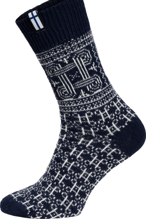 🇫🇮 Wollsocken „Hannunvaakuna“ aus 65 % Kammgarnwolle – Finnland Edition