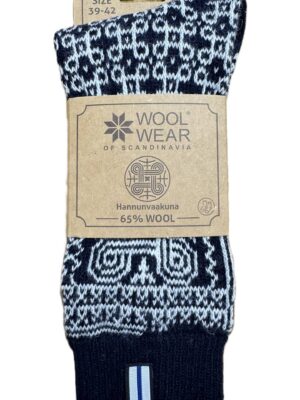 🇫🇮 Wollsocken „Hannunvaakuna“ aus 65 % Kammgarnwolle – Finnland Edition