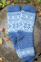 Skandinavische Wollsocken "Hyggesokker" 60% Lammwolle Schneeflockenmuster