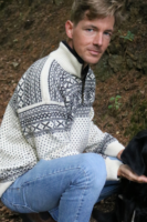 Morten – Norweger Pullover aus 100% Schurwolle Schneeflocken Muster