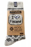🇫🇮 I Love Finland Wollsocken aus 80 % Lammwolle – Finnland Edition