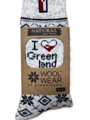 🇬🇱 I Love Greenland Wollsocken aus 80 % Lammwolle