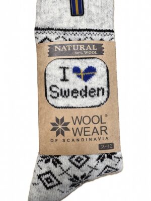 🇸🇪 I Love Sweden Wollsocken aus 80 % Lammwolle – Schweden Edition