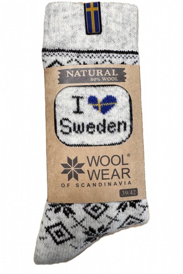 🇸🇪 I Love Sweden Wollsocken aus 80 % Lammwolle – Schweden Edition