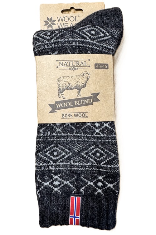🇳🇴 Skandinavische Wollsocken mit modernem Norwegermuster – Norwegen Edition