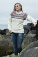 Astrid – Norweger Pullover aus 100% Schurwolle Weiß