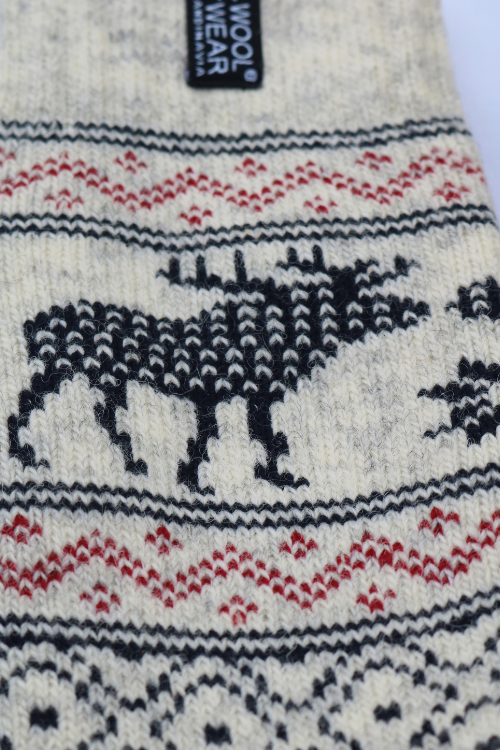 🇧🇻 Wollsocken „Elch“ aus 80 % Schurwolle – Norwegen Edition
