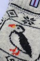 🇫🇴 Färöer Wollsocken aus 80 % Lammwolle – Papageientaucher Edition