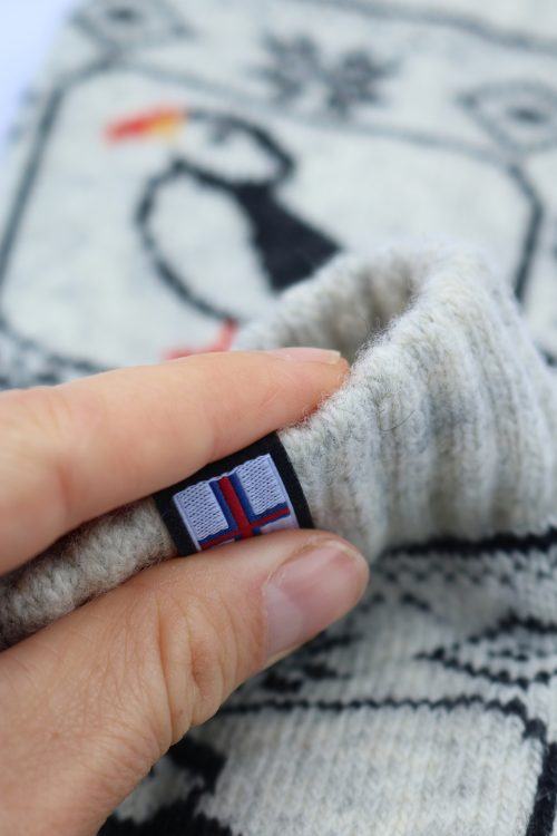 🇫🇴 Färöer Wollsocken aus 80 % Lammwolle – Papageientaucher Edition