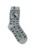 🇫🇴 Färöer Wollsocken aus 80 % Lammwolle – Papageientaucher Edition