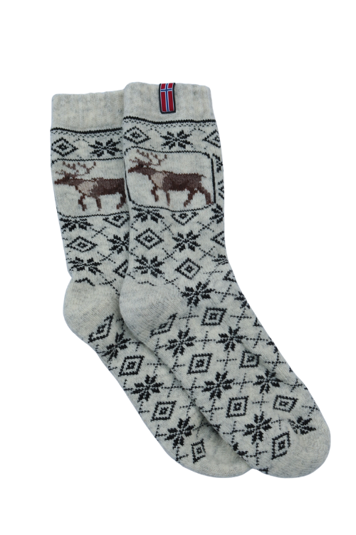 🇳🇴 Wollsocken „Rentier“ aus 80 % Lammwolle – Norwegen Edition